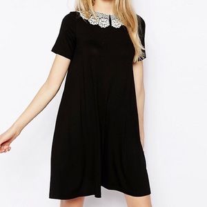 ASOS Peter Pan Dress with Crochet Collar